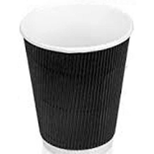 ECO WISE PAPER CUPS RIPPLE BLACK 4OZ 25PCS