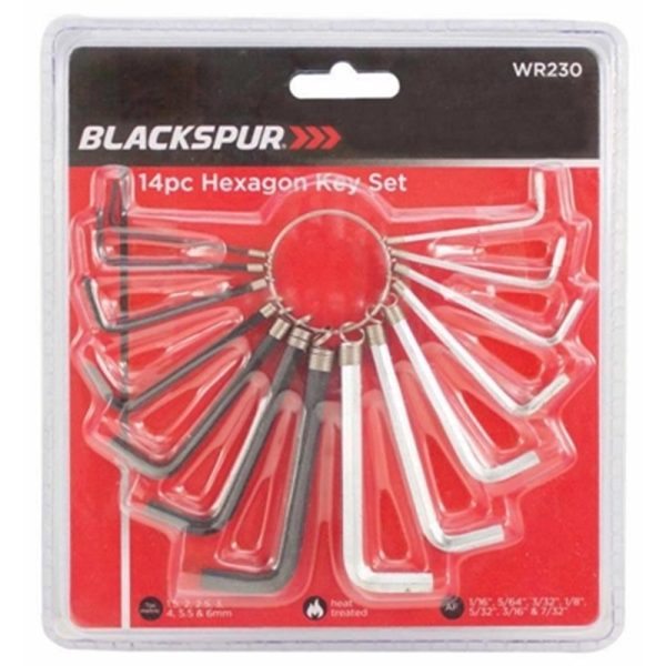 BLACKSPUR HEXAGON KEY 14PCE SET BOTH