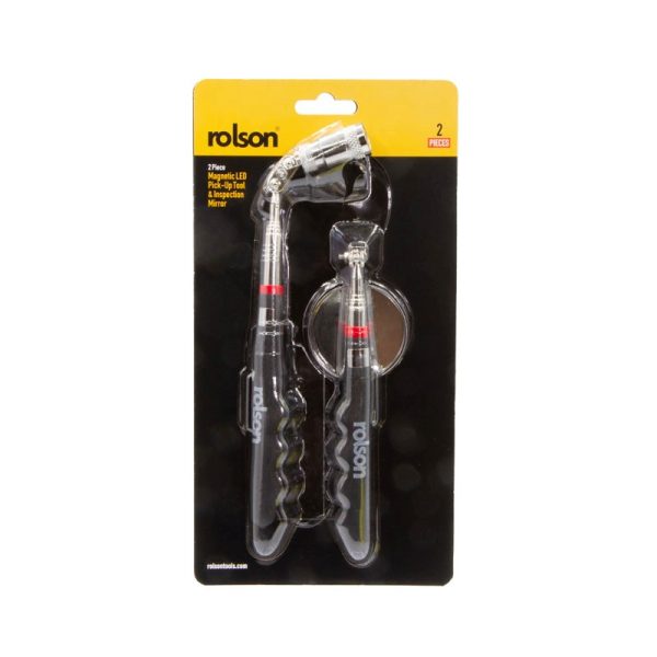 ROLSON MAGNETIC LED PICK UP TOOLS & INSPECTION MIRROR 2PC