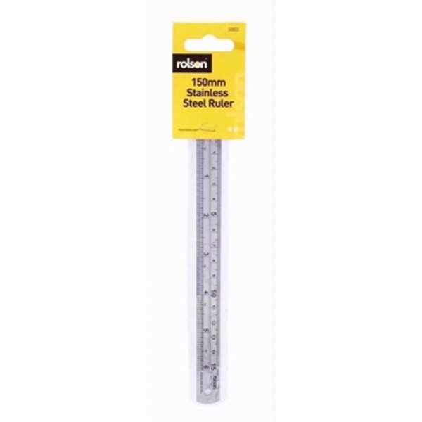 ROLSON STAINLESS STEEL RULER 150MM