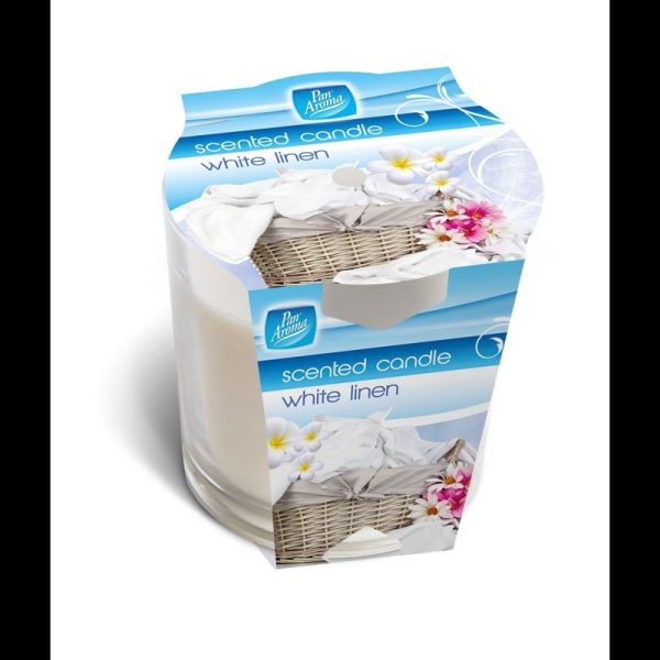 PAN AROMA JAR CANDLE WHITE LINEN