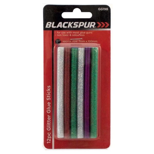 BLACKSPUR GLUE STICKS GLITTER 12PC UP