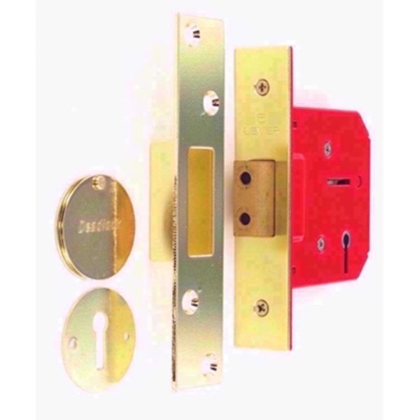 SECURIT DEAD LOCK BRASS PLATED 5 LEVER