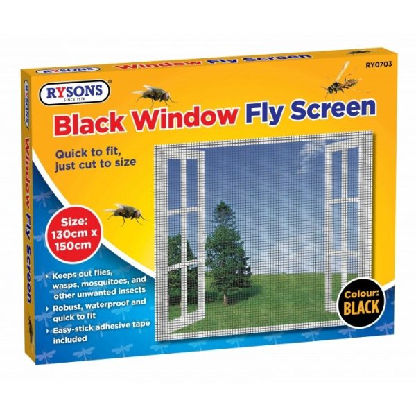 RYSONS PEST WINDOW FLY SCREEN BLACK WHITE