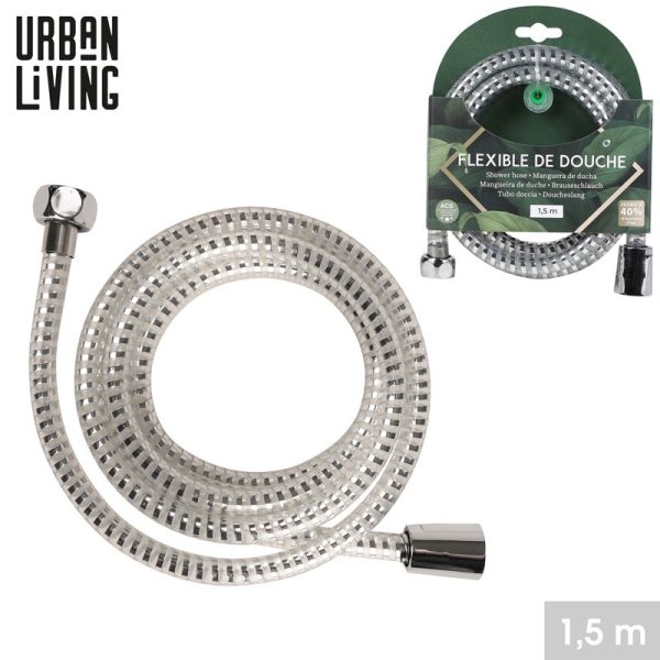 URBAN LIVING FLEXIBLE SHOWER HOSE CHROME 1.5M