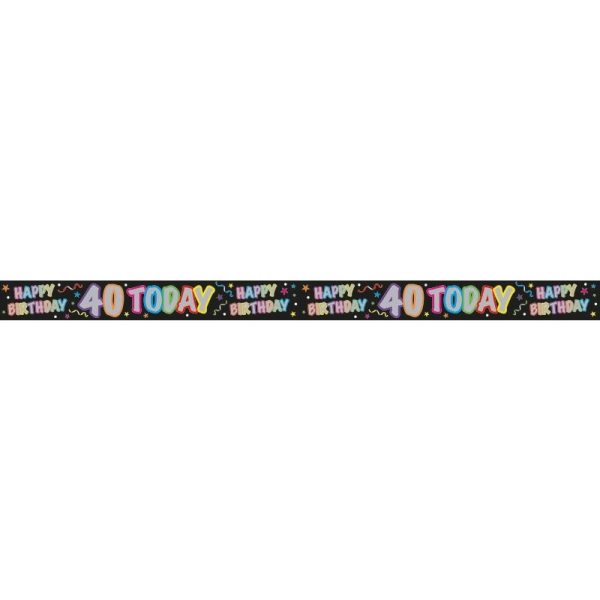 EUROWRAP BANNER BIRTHDAY 40TH BLACK