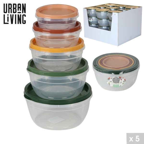 URBAN LIVING FOOD CONTAINERS ROUND 5PCE SET