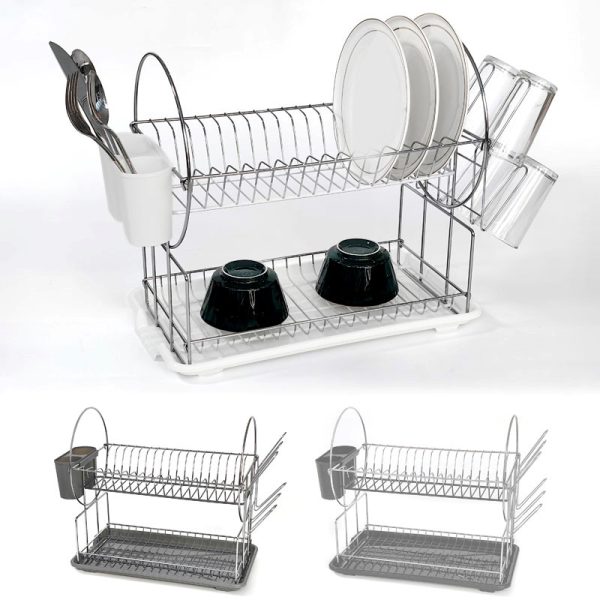 NEWMARK DISH DRAINER CHROME PLATED TWO TIER