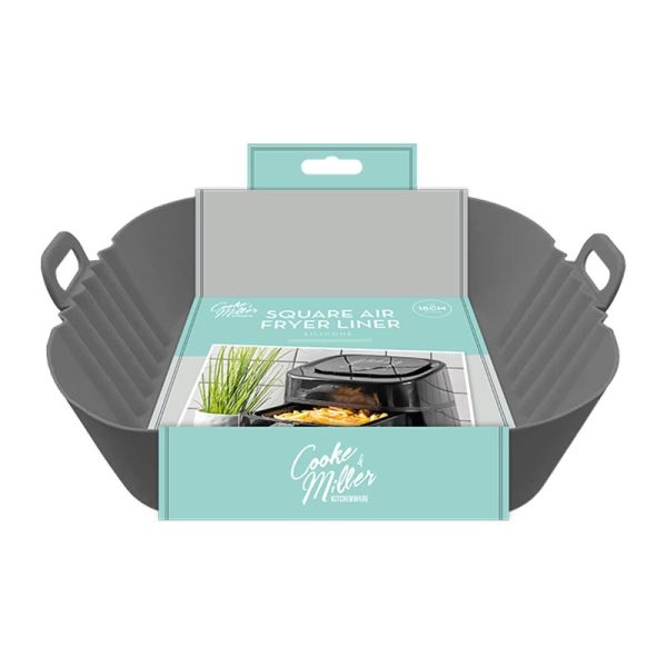 COOKE & MILLER AIR FRYER SILICONE LINER SQUARE 18 X 18 X 4CM