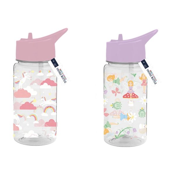 GIRLS PRINTED BOTTLE WITH STRAW 400ML