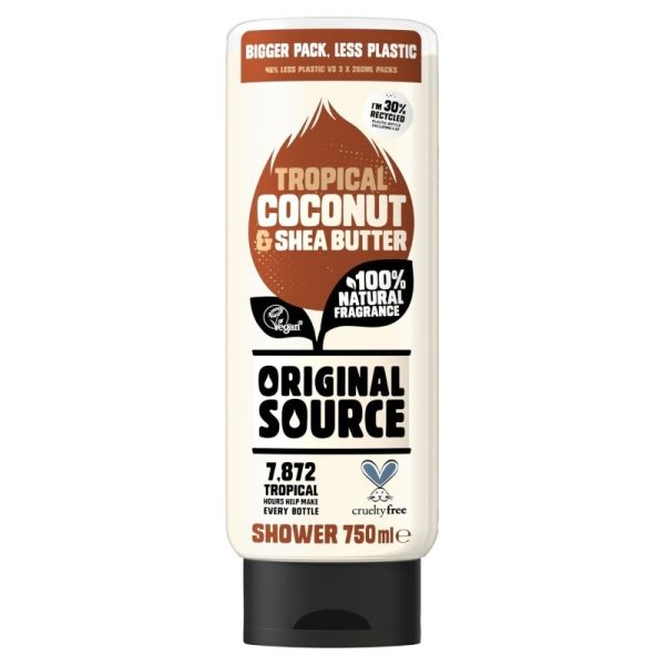 ORIGINAL SOURCE SHOWER GEL COCONUT & SHEA BUTTER 750ML PACK OF 6