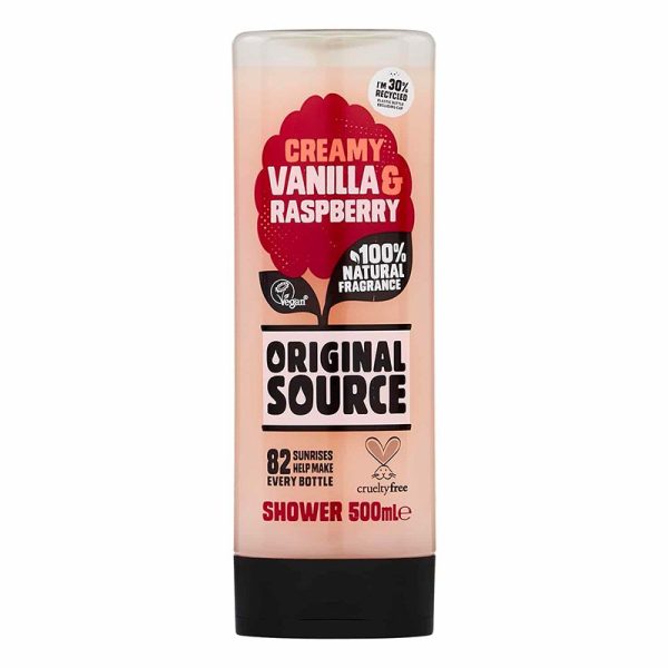 ORIGINAL SOURCE SHOWER GEL VANILLA & RASPBERRY 500ML PK6