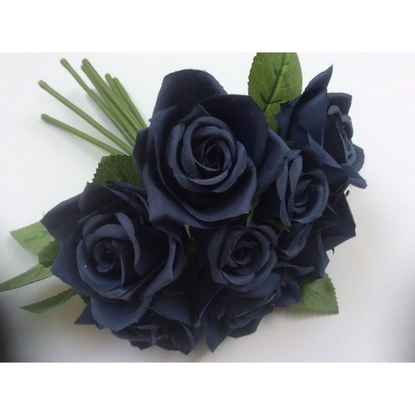 ROSE SILK HAND TIED NAVY