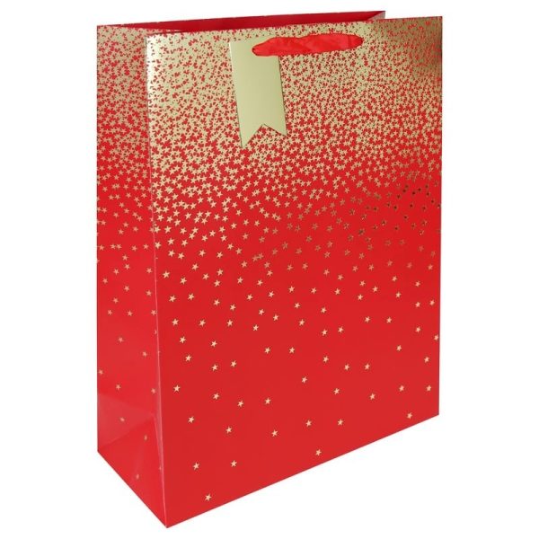 GIFT BAG RED OMBRE EXTRA LARGE PACK OF 6