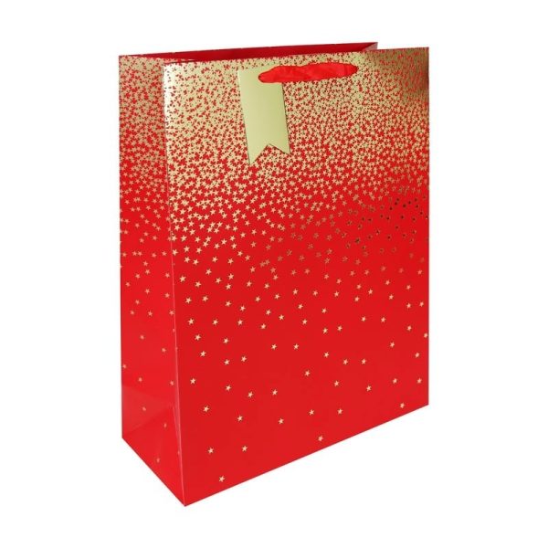 GIFT BAG RED OMBRE LARGE PACK OF 6