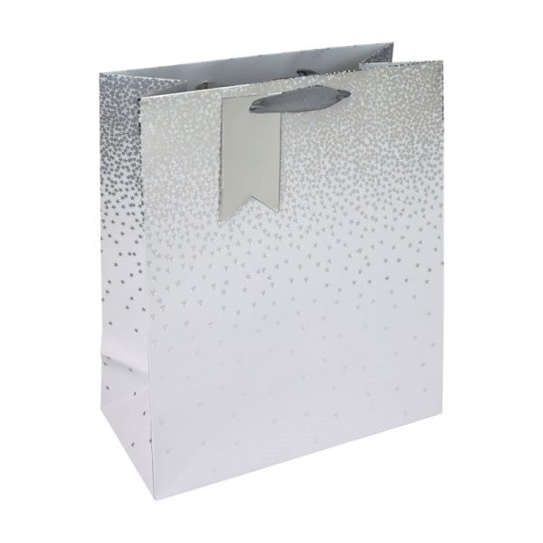 GIFT BAG WHITE OMBRE LARGE PACK OF 6