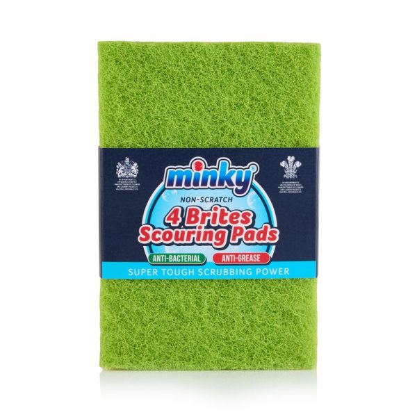 MINKY BRITES FLAT SCOURING PAD 4PC