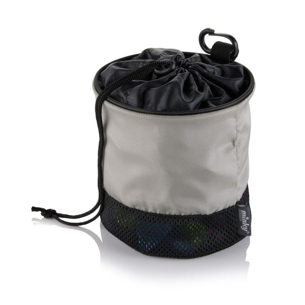 MINKY DRAWSTRING PEG BAG SILVER