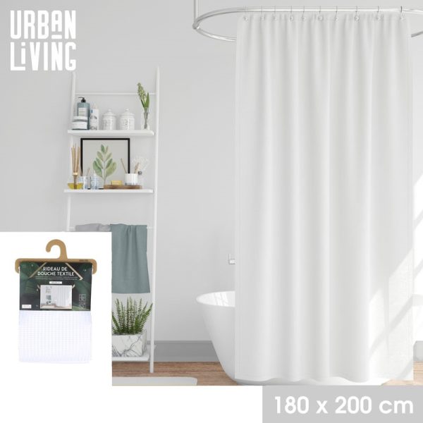 URBAN LIVING PASHA SHOWER CURTAIN WHITE 180X200