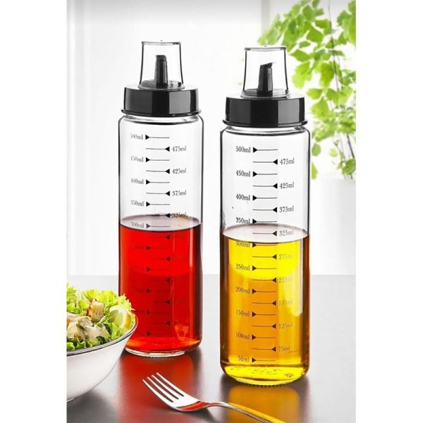 DECORATED OIL BOTTLE WITH MEASUREMENT 550 CC