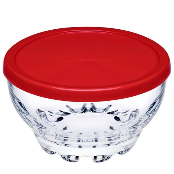 PASABACHE 3 PC BOWL WITH RED LID - SLV