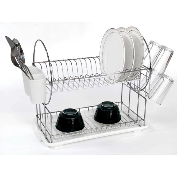 NEWMARK DISH DRAINER CHROME PLATED TWO TIER