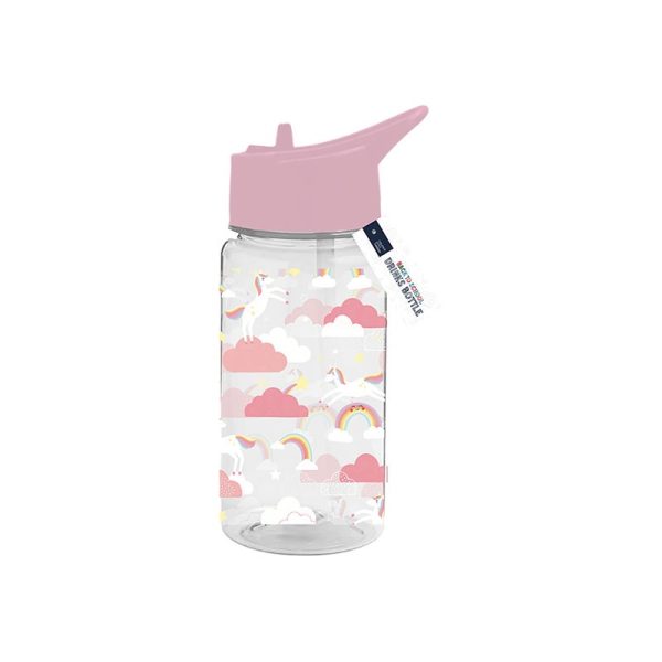 GIRLS PRINTED BOTTLE WITH STRAW 400ML