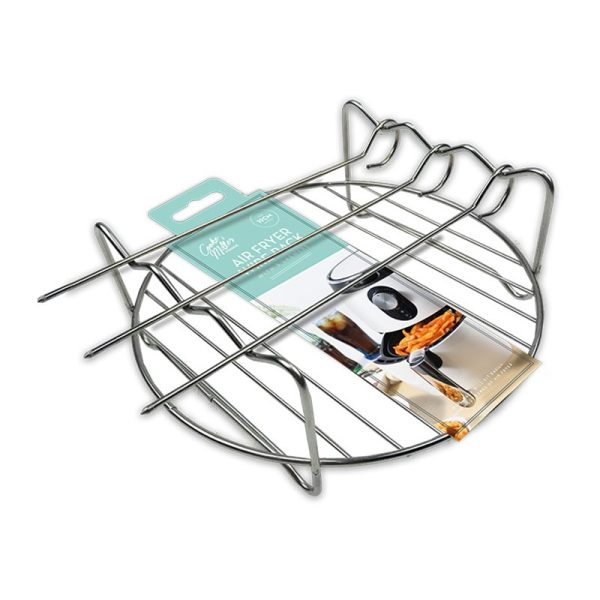 COOKE & MILLER AIR FRYER WIRE RACK WITH 3 SKEWERS DIA.19CM