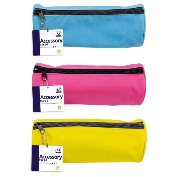 BARREL PENCIL CASE ASSORTED COLOURS