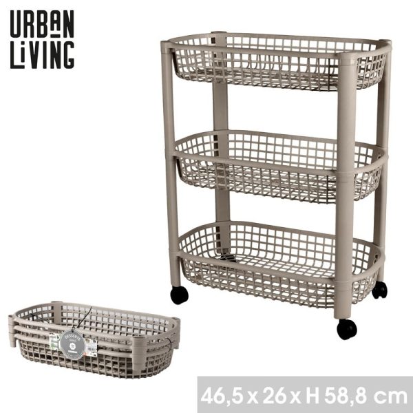 URBAN LIVING LIBERTY TROLLY DUNE 3 TIER