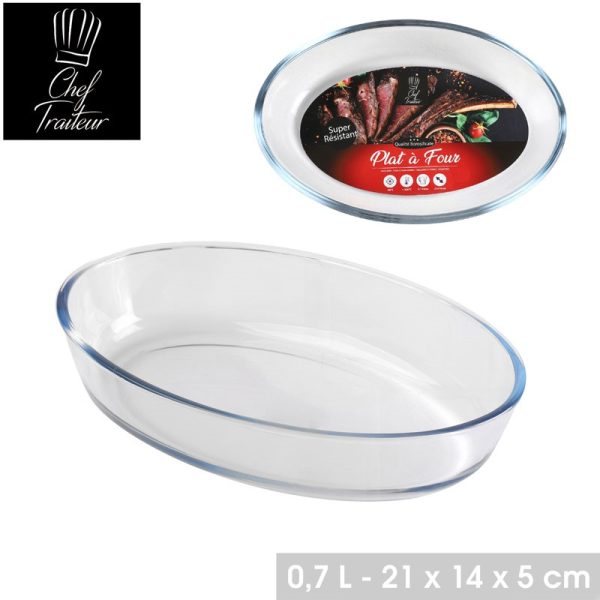 GLASS BAKING TRAY OVAL 07L