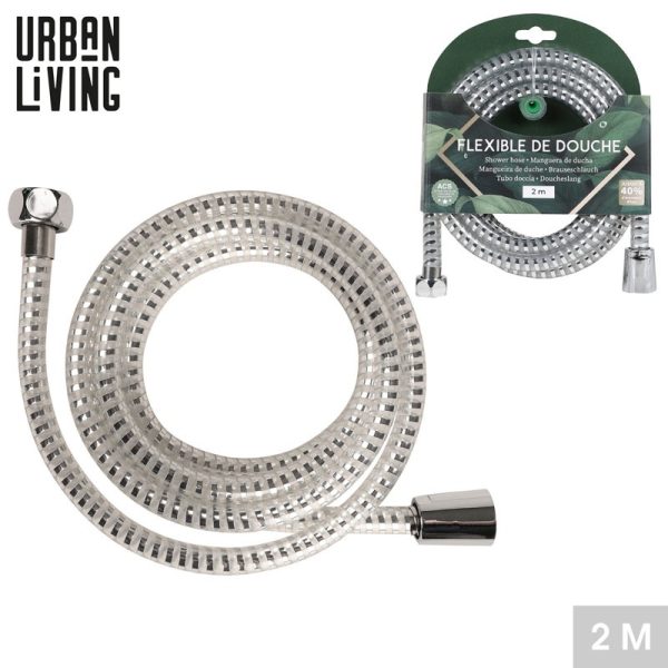 URBAN LIVING FLEXIBLE SHOWER HOSE CHROME 2M