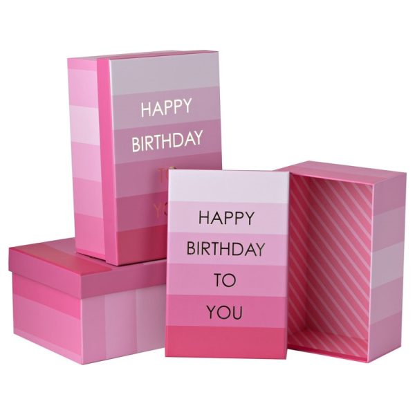 GIFT BOXES BIRTHDAY PINK SET 3