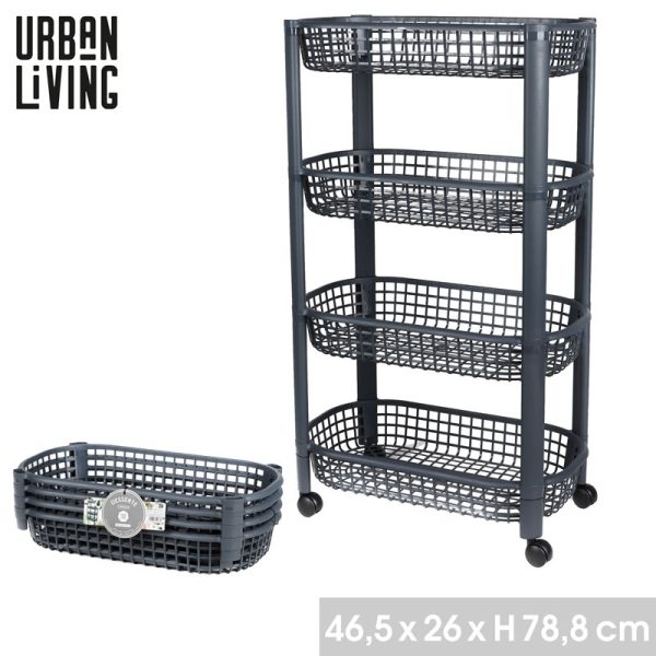 URBAN LIVING LIBERTY TROLLY MIDNIGHT BLUE 4 TIER