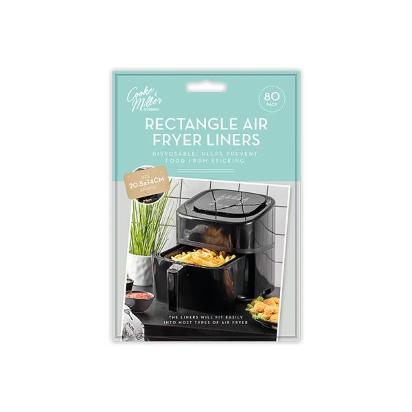 COOKE & MILLER AIR FRYER SHEETS RECTANGLE 14 X 20.5CM PACK OF 80