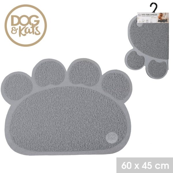 DOG & KATS PET CARPET PAW SHAPED LIGHT GREY