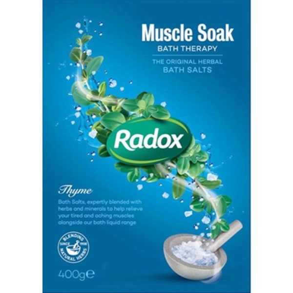 RADOX BATH SALT MUSCLE SOAK THYME 400G PACK OF 6