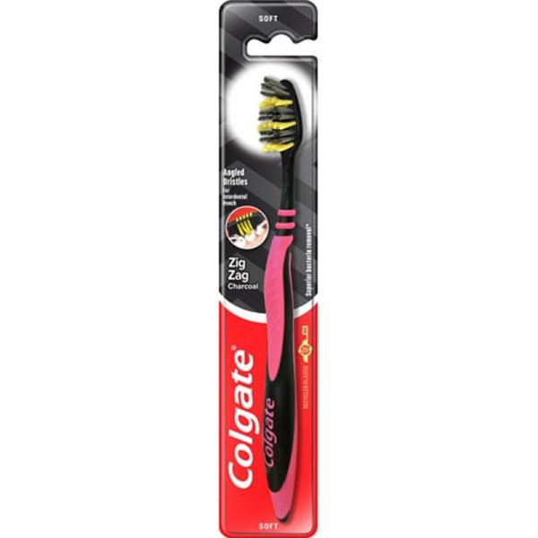 COLGATE TOOTHBRUSH ZIG ZAG CHARCOAL PACK OF 12