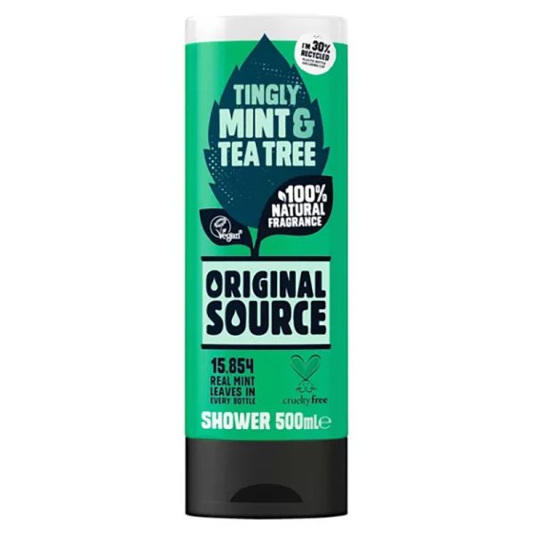 ORIGINAL SOURCE SHOWER GEL MINT & TEA TREE 500ML PACK OF 6