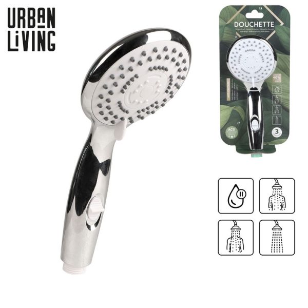 URBAN LIVING SHOWER HEAD CHROME 3 JETS