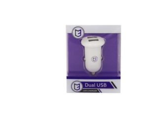 Vibe Dual USB Car Charger White