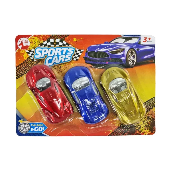 Premium Red deer toys friction sports cars pack of 3