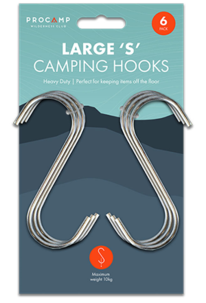 Procamp Large 'S' Camping Hooks Pack Of 6