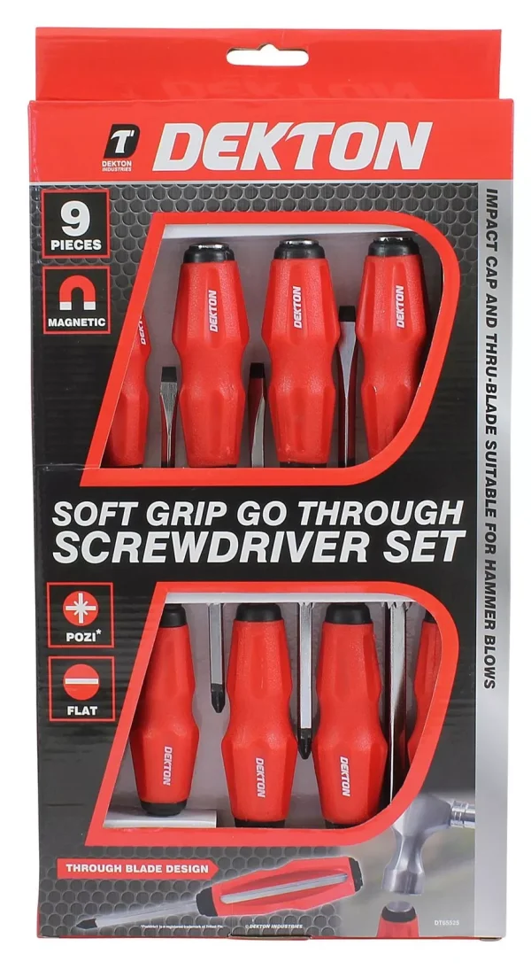 Premium Dekton soft grip go through screwdriver set