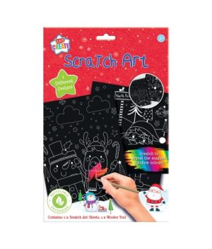 Kids Create Rainbow Colours Christmas Scratch Art Set