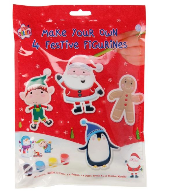 Premium Kids create make your own festive figurines pack of 4