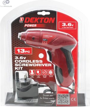 Dekton Power 3.6V Cordless Screwdriver Kit 13pc