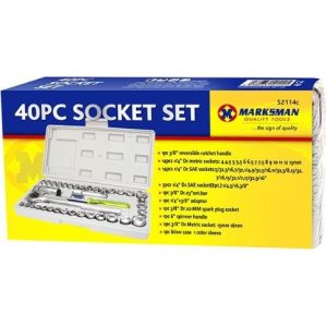 Marksman Ratchet Sae & Metric Socket Set 40pc