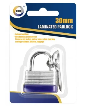 DID 30mm Laminated Padlock With Keys