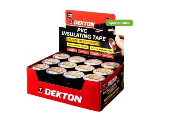 Premium Dekton 60pc/cdu 20m black pvc insulation tape